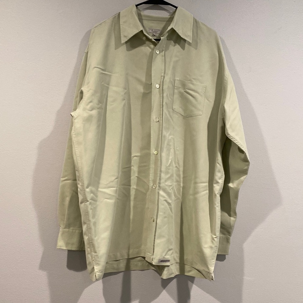 Ted Baker London Sage Green Soft Button Down Long Sleeve Dress Shirt - Size 4